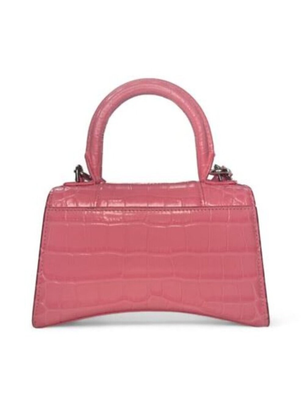 Balenciaga Hourglass Top Handle Mini Bag Crocodile Embossed Leather x S Pink - Picture 5 of 12